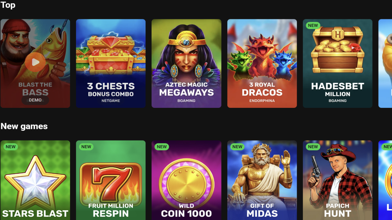 Hadesbet casino games